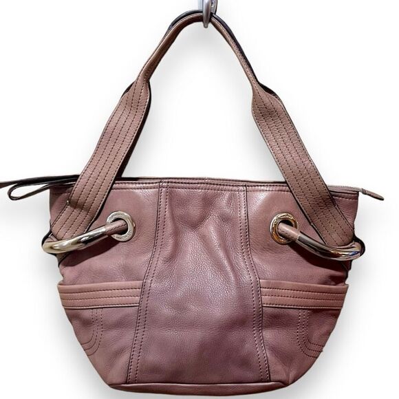 B MAKOWSKY Genuine Leather Hobo Bag A93569 Tan Brown Zip Top Closure Pockets - Picture 1 of 9